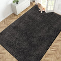 PURRUGS Easy Care Area Rug 6ft x 9ft, Non-Slip Washable Entryway Rug, Stain Resistant Accent Rug for Hallway, Living Room, Bedroom and Mudroom, Charcoal