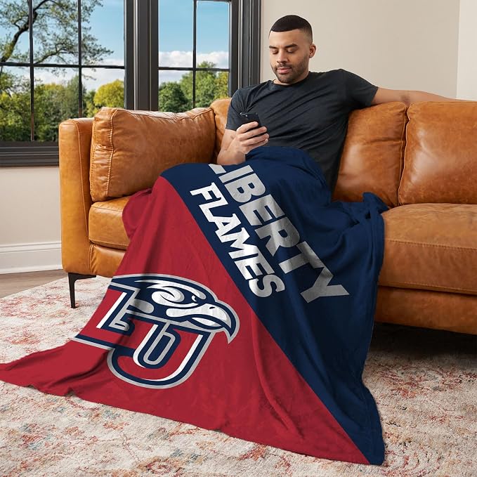 Northwest NCAA Silk Touch Throw Blanket, Ultra Soft Plush Polyester, Lightweight Warm Decorative Fan Gift, 46 x 60 in