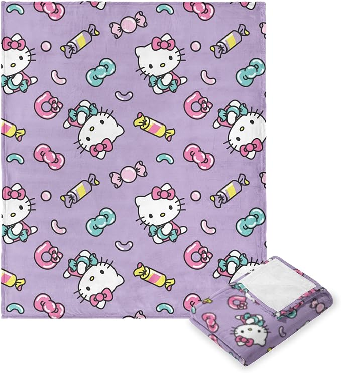 Northwest Hello Kitty Silk Touch Throw Blanket, 46" x 60", Candy Cute
