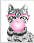 Adorable Cat Bubble Gum, 13 x 19 Inch Mounted Print on Wall Plaque | Stupell Industries · By Annalisa Latella · Ready to hang · Whimsical kids room or playroom accent · Made in USA