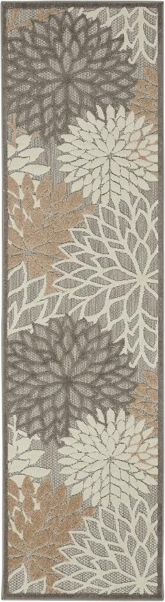 Nourison Home Aloha Natural 2'3" x 8' Area Rug - Easy Clean, Non Shedding, Bed Room, Living Room, Dining Room, Kitchen (8' Runner)