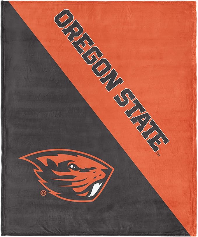 Northwest NCAA Silk Touch Throw Blanket, Ultra Soft Plush Polyester, Lightweight Warm Decorative Fan Gift, 46 x 60 in