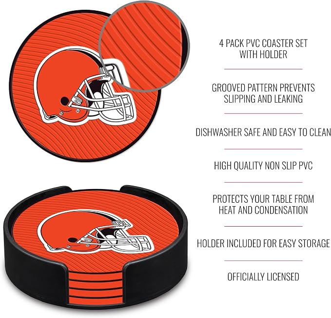 Rico Industries NFL Football Classic Favorites: PVC Coaster Set (4-Pack)