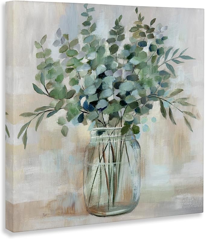Soothing Eucalyptus Herb, 17 x 17 Inch Canvas Wall Art | Stupell Industries · By Nan · Ready to hang · Rustic farmhouse charm for kitchen or living spaces · Made in USA