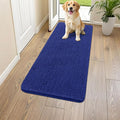 Smiry Dog Door Mat for Muddy Paws 59x24, Absorbent Dirt Trapper, Non-Slip Washable Chenille Entryway Rug for Inside Floor, Navy Blue, Classic Solid