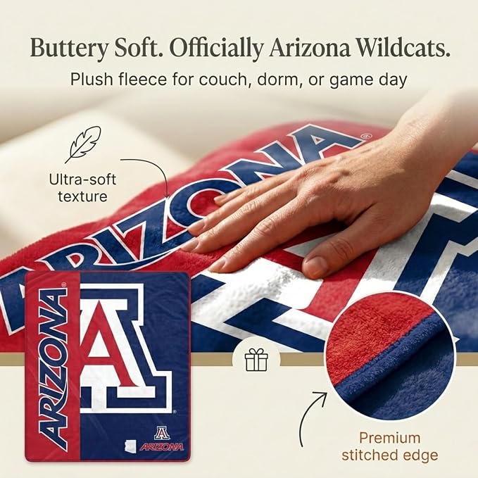 Proformance Home NCAA Arizona Wildcats Endzone Ultra Soft Tailgate Throw