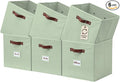 DECOMOMO Storage Bins, Cube Storage Bin with Labels | 13" x 13" x 13" Fabric Storage Cubes for Shelves (6pcs, Sage Green)