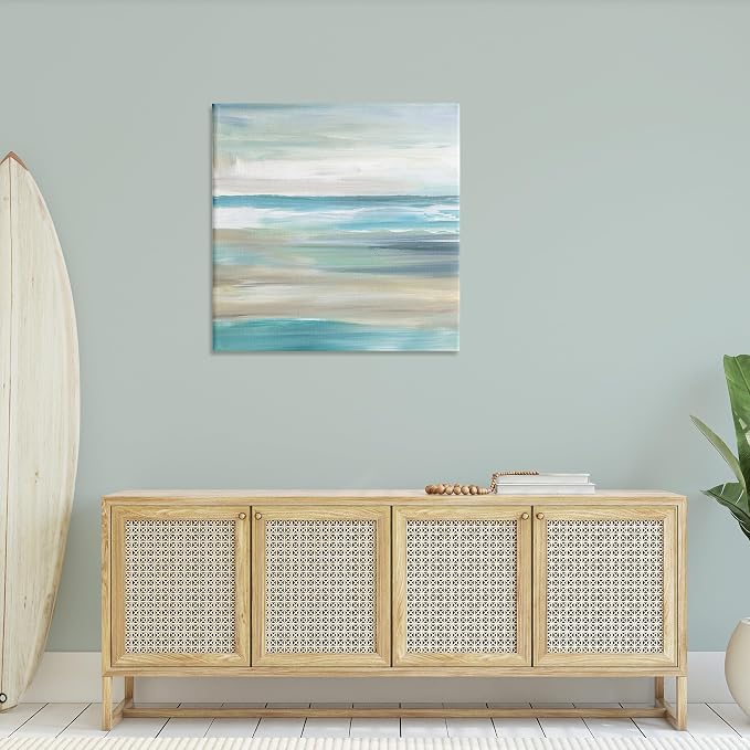 'Abstract Beach Sand Ocean Waves'| Canvas Art | Stupell Industries | 36 x 36 Inches, Easy to Hang and Sturdy, Made in USA, by Nan