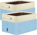 BALEINE 2 Pack Fabric Closet Storage Bins for Shelves, Linen Closet Organizers and Storage, Decorative Baskets for Organizing, Shelf, Clothes, Home, Office (Skyblue, 17''x13''x10.5'')
