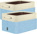 BALEINE 2 Pack Fabric Closet Storage Bins for Shelves, Linen Closet Organizers and Storage, Decorative Baskets for Organizing, Shelf, Clothes, Home, Office (Skyblue, 12"x8"x8")