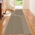 Faux Jute Hallway Runner Rug, 2' x 6' Kitchen Runner, Brown Farmhouse Ultra-Thin Washable Non-Slip Carpet Runner for Laundry, Bedroom, Backyard, Outdoor, Home Decor