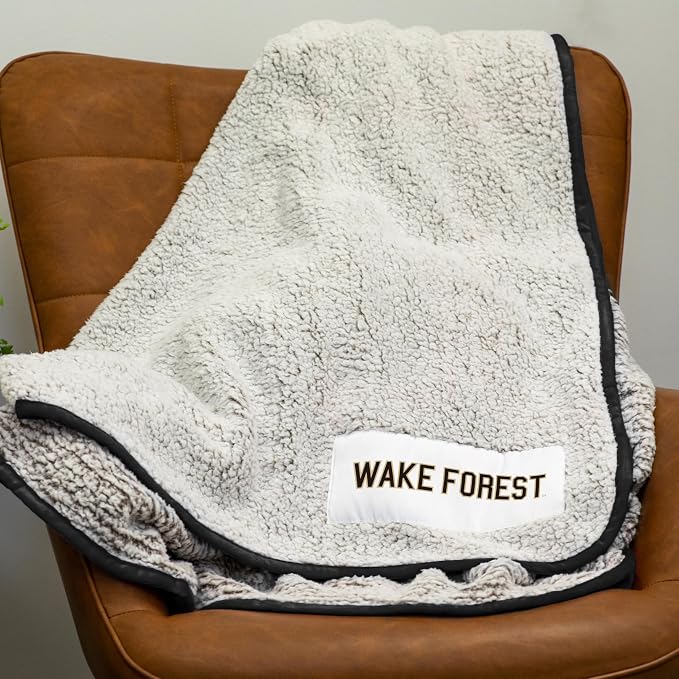 Logo Brands NCAA Frosty Fleece Blanket (50" x 60") – Soft & Warm Sherpa Material with Team Logo, Team Color Trim, Great Gift for Alumni & Students