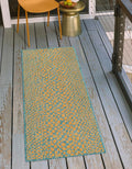 Jill Zarin Jill Zarin Outdoor Collection Area Rug - Cape Town (2' x 6' Runner Yellow and Aqua/Light Blue)
