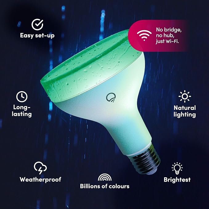 LIFX Supercolor BR30 Smart Bulbs E26 (2-Pack), Color Changing RGB + Tunable White, 1100 Lumens 65W Equivalent Indoor Flood Bulb, WiFi Dimmable, Matter Compatible, Apple HomeKit, Alexa & Google Home