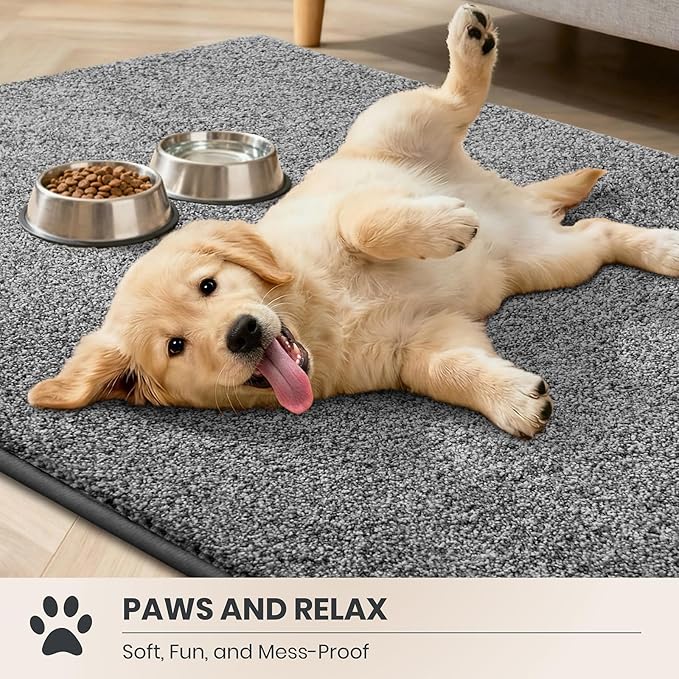 PURRUGS Dirt Trapping Door Mat 36" x 36", Non-Slip Machine Washable Entryway Rug, Dog Doormat, Indoor Front Door Mat, Super Absorbent Entry Rug for Muddy Shoes & Paws, Light Grey-Dark Grey
