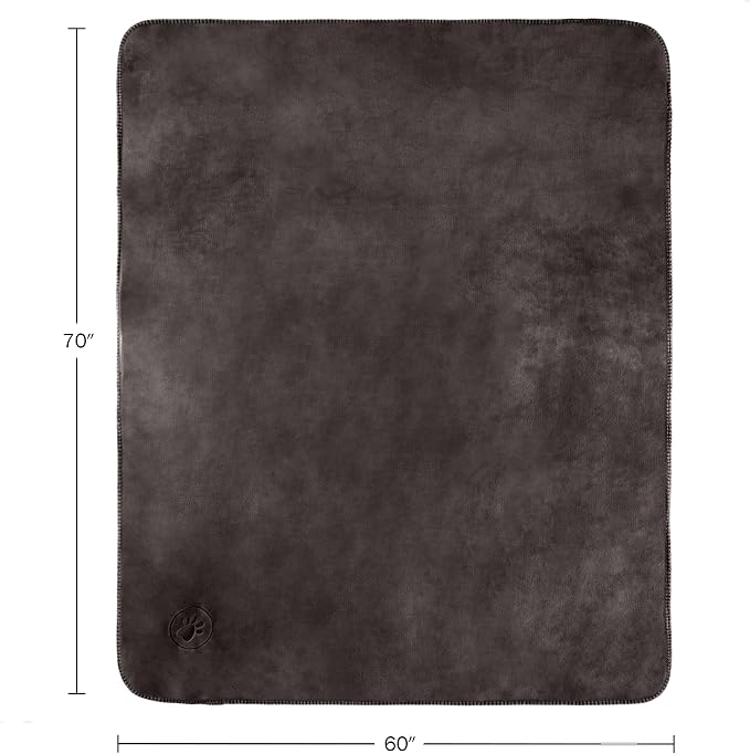 PETMAKER Dog Blanket, Charcoal, 60” x 70” | Reversible Sherpa Blanket - Throws for Bed, Couch, or Car - Machine Washable Puppy Essentials