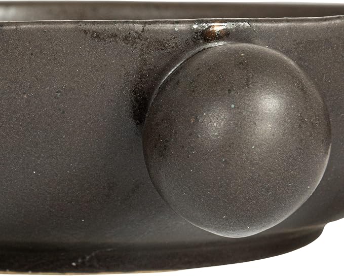 Bloomingville 9.75 Inches Stoneware Bowl with Orbs and Reactive Glaze, Black