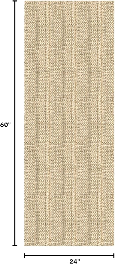 IOHOUZE Washable Runner Rug 2x5 Non Slip Runners for Hallways Entryway Runner Indoor, Kitchen Throw Rug Woven Cotton Floor Carpet for Hall Entrance Bedroom, Warm Beige/Orange/Apricot
