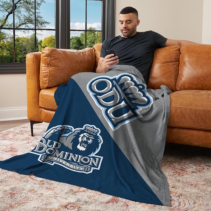 Northwest NCAA Silk Touch Throw Blanket, Ultra Soft Plush Polyester, Lightweight Warm Decorative Fan Gift, 46 x 60 in
