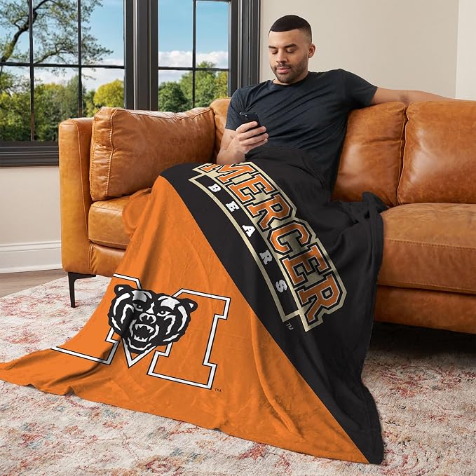 Northwest NCAA Silk Touch Throw Blanket, Ultra Soft Plush Polyester, Lightweight Warm Decorative Fan Gift, 46 x 60 in