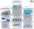 Citylife 0.53 QT 10 Packs Small Storage Bins Plastic Storage Container Stackable Box with Lids for Organizing, Clear White | Plastic Box for Beads, Buttons, Sewing Supplies, Office Supplies and Small Toys
