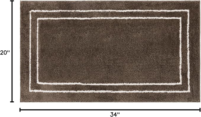 Mohawk Home Corona Casual Geometric Dark Brown 1' 8" X 2' 10" Machine Washable Bath Mat Perfect for Bathroom