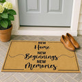 Coir Door Mat for Outside Entrance Welcome Mats for Front Door Home Floor Doormat for Patio with Heavy Duty Backing Anti-Slip Rug New Home Decor Sign Housewarming Gift for Family Friends 16.9"x29.9"
