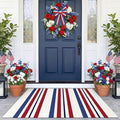 KOZYFLY 250th Anniversary Patriotic Doormat Blue Red White Striped Rug 24 x 35 Inch Front Door Mat 4th of July Memorial Day Welcome Mats for Entryway Porch Kitchen Patio Independence Day Decor