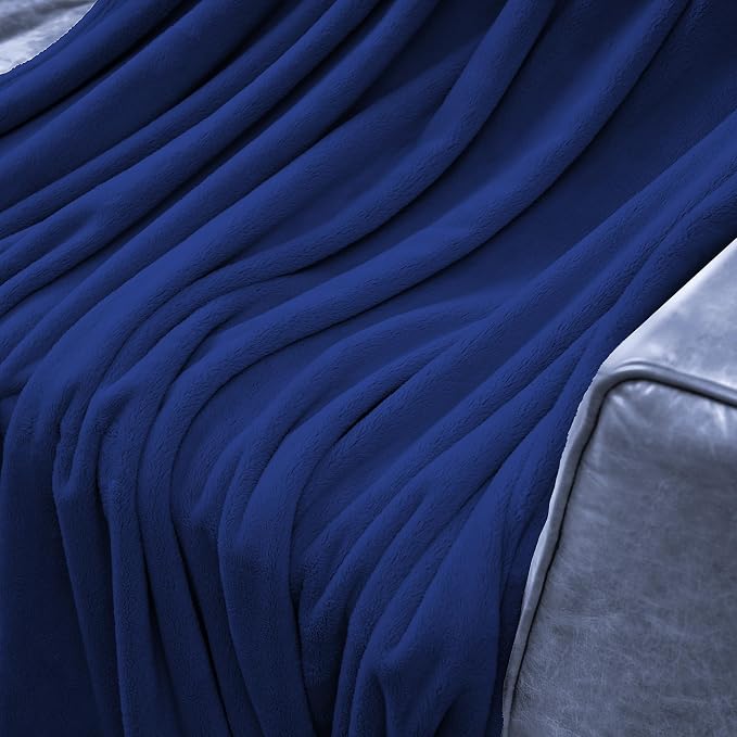 NORTHWEST Ashford Home Cozy Warmwell Blanket Blue Depths Twin Size 60 x 80 inches