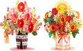 Paper Love HugePop Flower Bouquet Pop Up Cards 2 Pack - Includes 1 Lovely Flower Vase and 1 Happy Bouquet, Gift For Mothers Day, Birthday, Valentines Day, All Occasions - Jumbo 10" x 14" Card