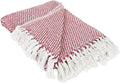 DII 100% Cotton Basket Weave Throw for Indoor/Outdoor Use Camping Bbq's Beaches Everyday Blanket, 50 x 60, Woven Stripe
