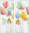 Whimsical Florals Blooming, 7 x 17 Inch Mounted Print on Wall Plaque Set | Stupell Industries · By Vanessa Austin · Ready to hang · Hand finished · Made in USA