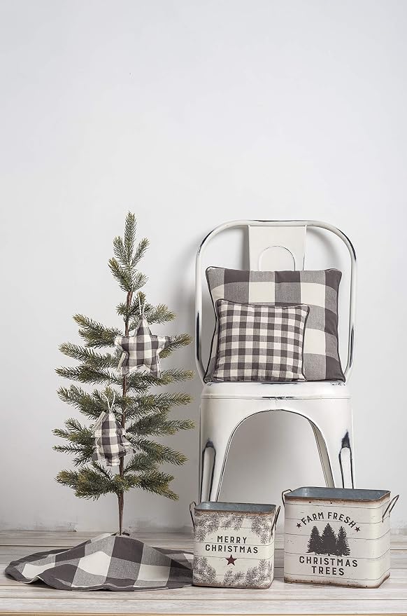 Primitives by Kathy 39896 Farmhouse Tin Buckets, Farm Fresh Christmas Trees