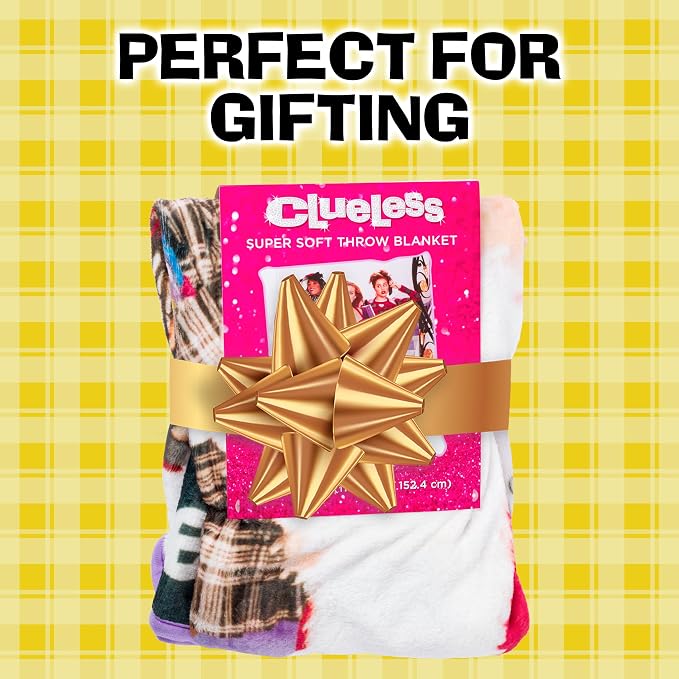 Silver Buffalo Clueless Movie Poster Cher, Fleece Throw Blanket, 45x60in | Alicia Silverstone Features, Dionne and Tai, Soft and Cozy, 180 GSM