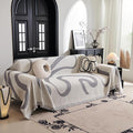 MYSKY HOME Couch Cover for 3 Cushion Couch Sofa Cover, Super Soft Boho Couch Covers for Dogs Washable, Jacquard Sofa Slipcover Furniture Protector for Living Room, 91" x 134", Grey Curve