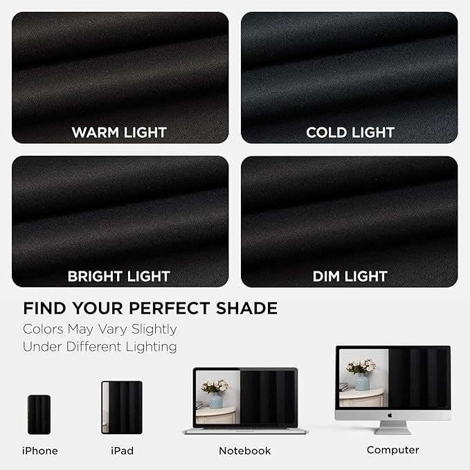 Joydeco Blackout Curtains 95 Inch Length 2 Panels Set, Thermal Insulated Long Curtains& Drapes 2 Burg, Room Darkening Grommet Drapes for Living Room Bedroom Window (W52 x L95 Inch, Black)