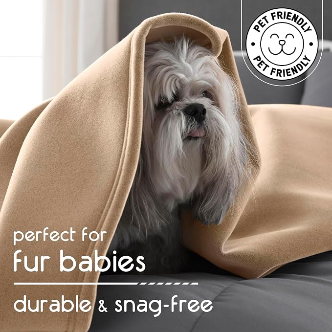 Vellux Original Blanket, Queen Size, 90x90, Beige | Soft Nylon Insulated, Lightweight, Machine Washable, All Season, Pet Friendly, Wont Pill or Lint