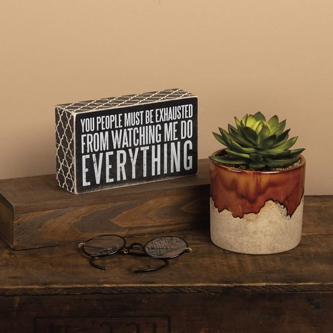 Primitives by Kathy 28618 Lattice Trimmed Box Sign, 20 x 17-Inches, Must Be Exhausted
