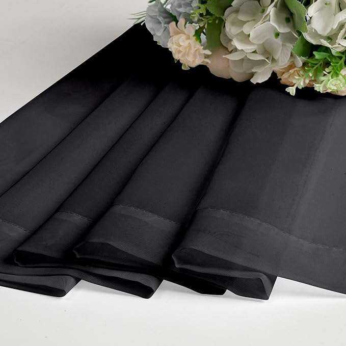 Lecloud Black Sheer Valance for Windows 14 Inch Length 2 Pieces, Light Reducing - Image 8