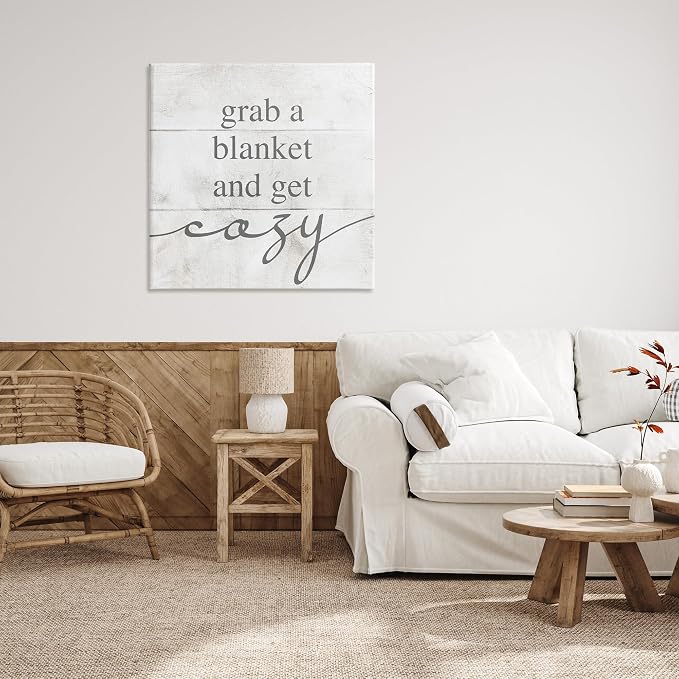 Stupell Industries Cozy Rustic Phrase, 36 x 36 Inch Canvas Wall Art | Stupell Industries · By Lil' Rue · Ready to hang · Perfect for bedroom or nursery · Made in USA