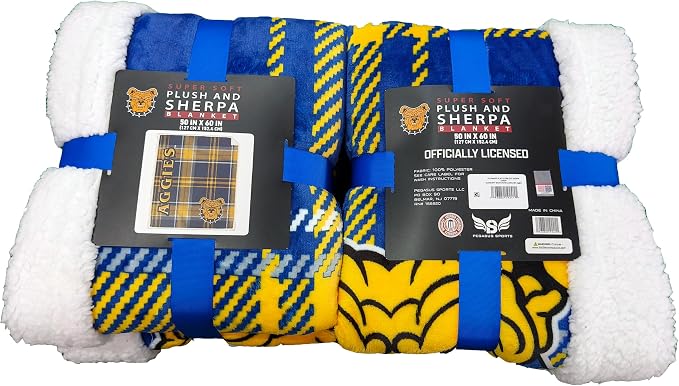 NCAA North Carolina A&T Aggies Playmaker Plaid Ultra Cozy Sherpa Throw