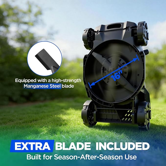 16-Inch 40V Max Brushless Cordless Electric Push Lawn Mower | Includes 40V Max 4.0Ah battery and charger; 148Wh total energy for fewer charging interruptions during routine yard care.