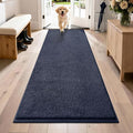 PURRUGS Dirt Trapping Door Mat 31.5" x 70", Non-Slip Machine Washable Entryway Rug, Dog Doormat, Indoor Front Door Mat, Super Absorbent Entry Rug for Muddy Shoes & Paws, Navy Blue