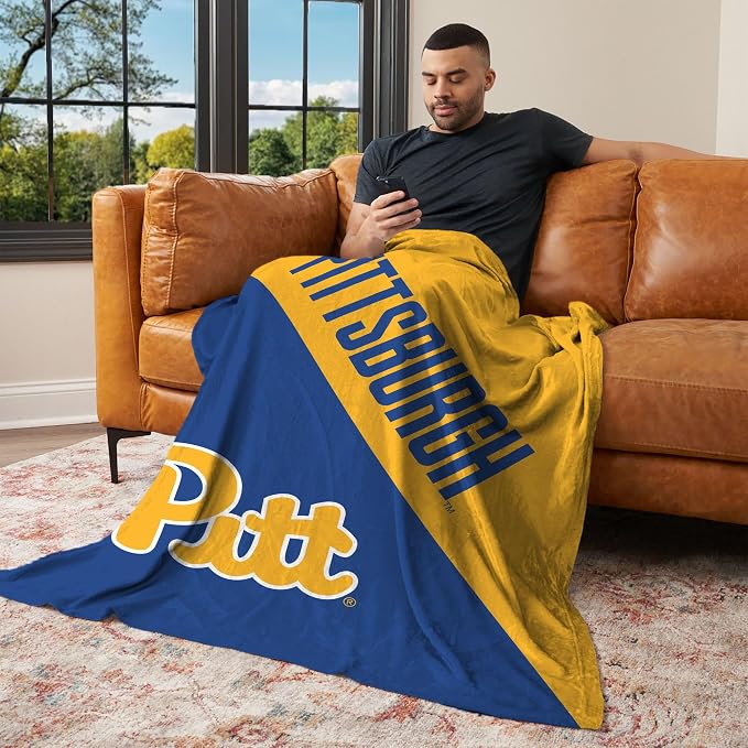 Northwest NCAA Silk Touch Throw Blanket, Ultra Soft Plush Polyester, Lightweight Warm Decorative Fan Gift, 46 x 60 in