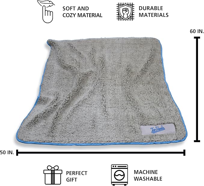 Logo Brands NCAA Frosty Fleece Blanket (50" x 60") – Soft & Warm Sherpa Material with Team Logo, Team Color Trim, Great Gift for Alumni & Students