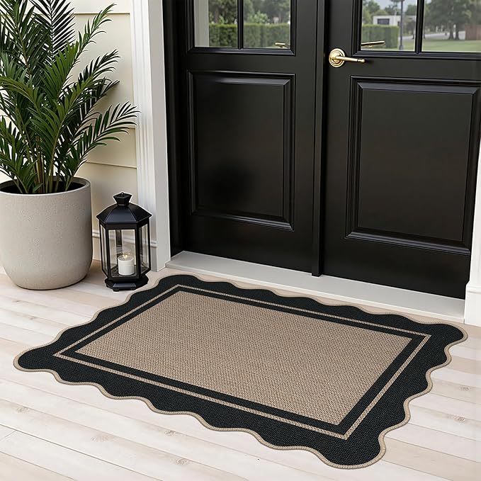 Easy Jute 2x3 Brown Rectangle Area Rug,Washable Entryway Rug, Modern Door Carpet,Neutral Non-Slip Outdoor Indoor Farmhouse Rug for Living Room Kitchen Patio Bedroom