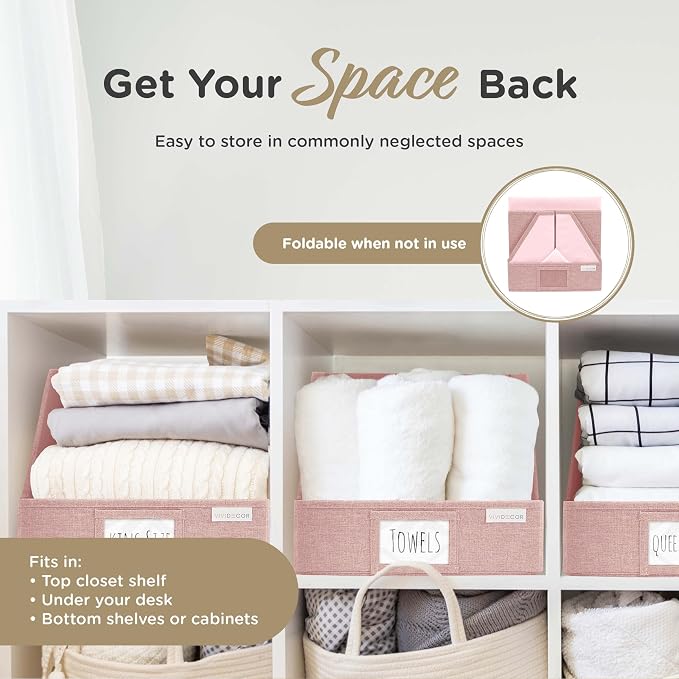 VIVIDECOR Open Front Trapezoid Closet Bins, Storage Baskets for Closets