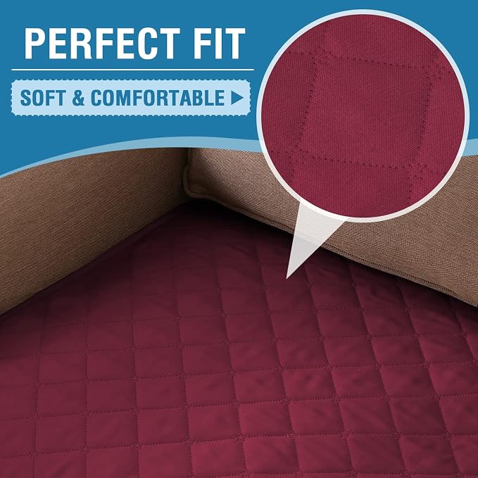 H.VERSAILTEX Couch Cover for Dogs Washable 100% Waterproof Sofa Cushion Cover Dog Bed Cover Non-Slip Pet Blanket for Sofa Cushion Protector, 35" x 62", Burgundy