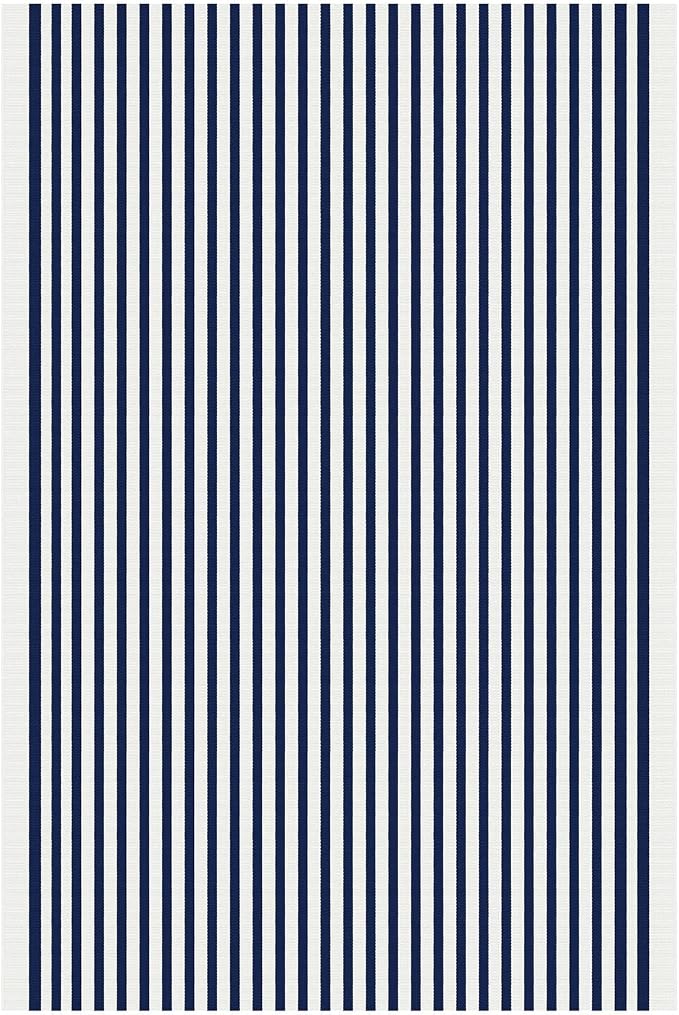 KOZYFLY 4x6 Blue and White Striped Rug Front Door Rug Woven Layered Washable Indoor Outdoor Rugs for Front Porch Kitchen Patio Farmhouse Independence Day Decor
