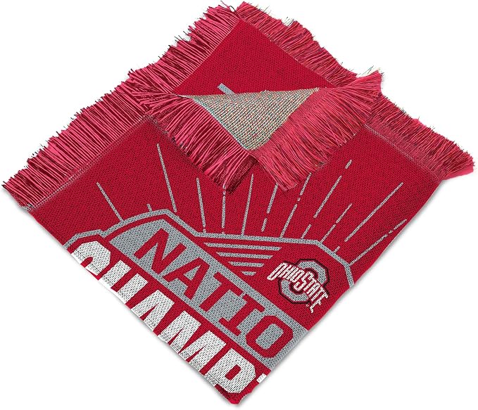 Northwest Ohio State Buckeyes NCAA 2024 FBC Champion Peak Tapestry Throw Blanket 46X60 Inches